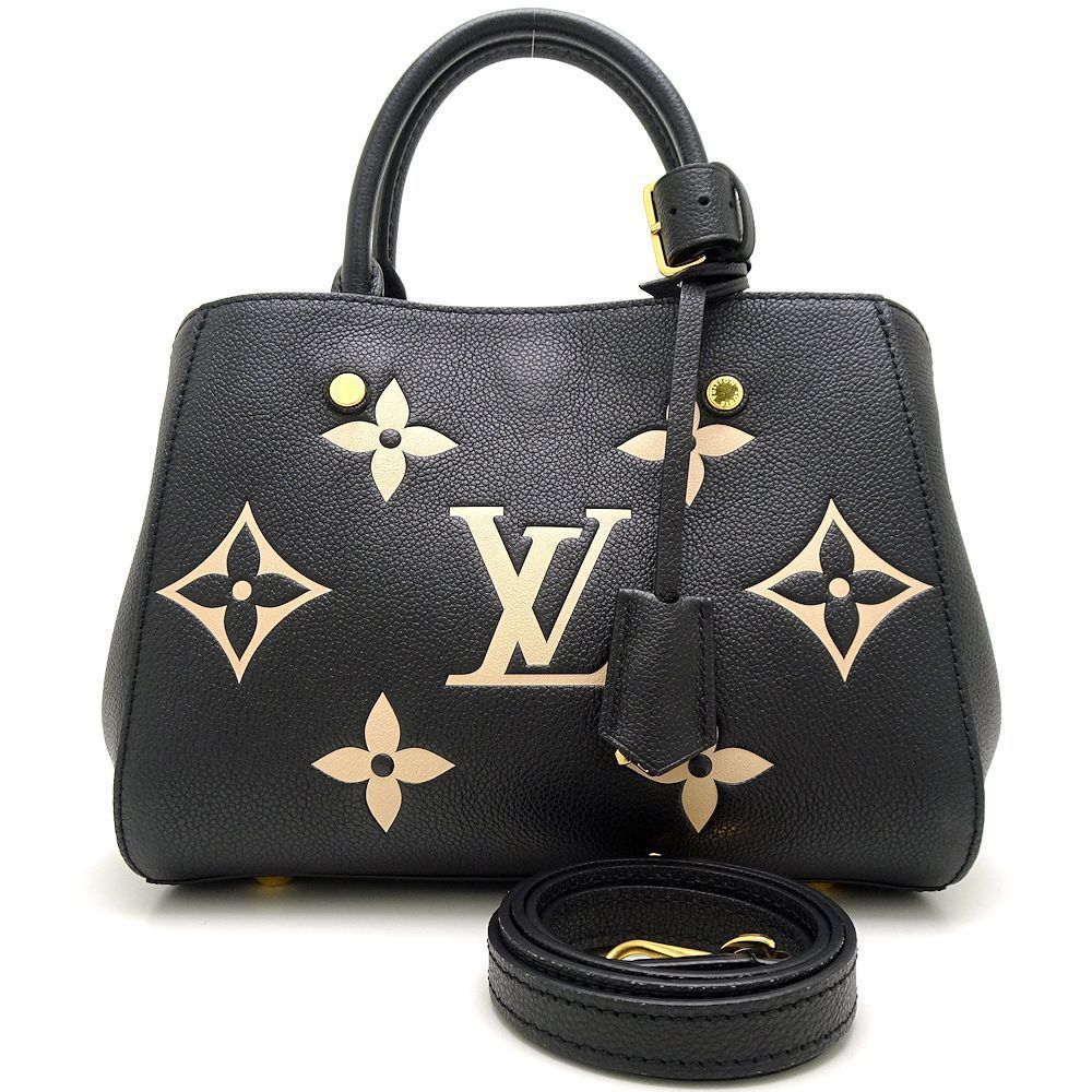 Louis Vuitton Montaigne BB 2Way Bag Bicolor Amplant Black Beige